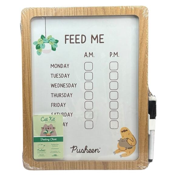 BRAND NEW Pusheen Box Cat Kit Feeding Chart Reminder Dry Erase Board Spring 2022 - Picture 10 of 10